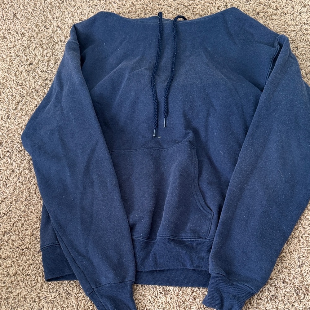 Hanes Navy Pullover Hoodie with Kangaroo Pocket
